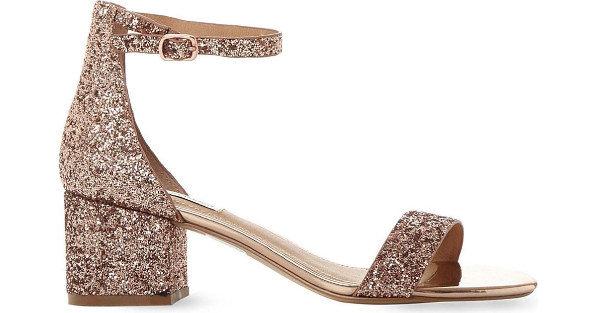 rose gold glitter cork sandals